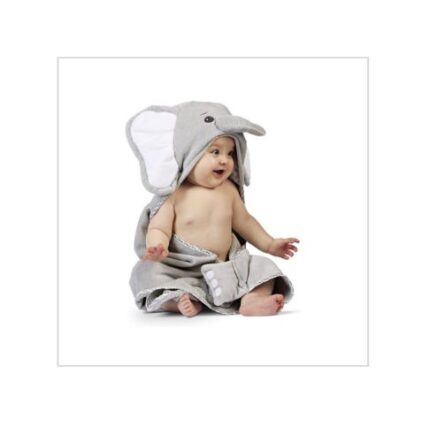 Bearington Baby Lil' Spout Elephant Hooded Bath Towel